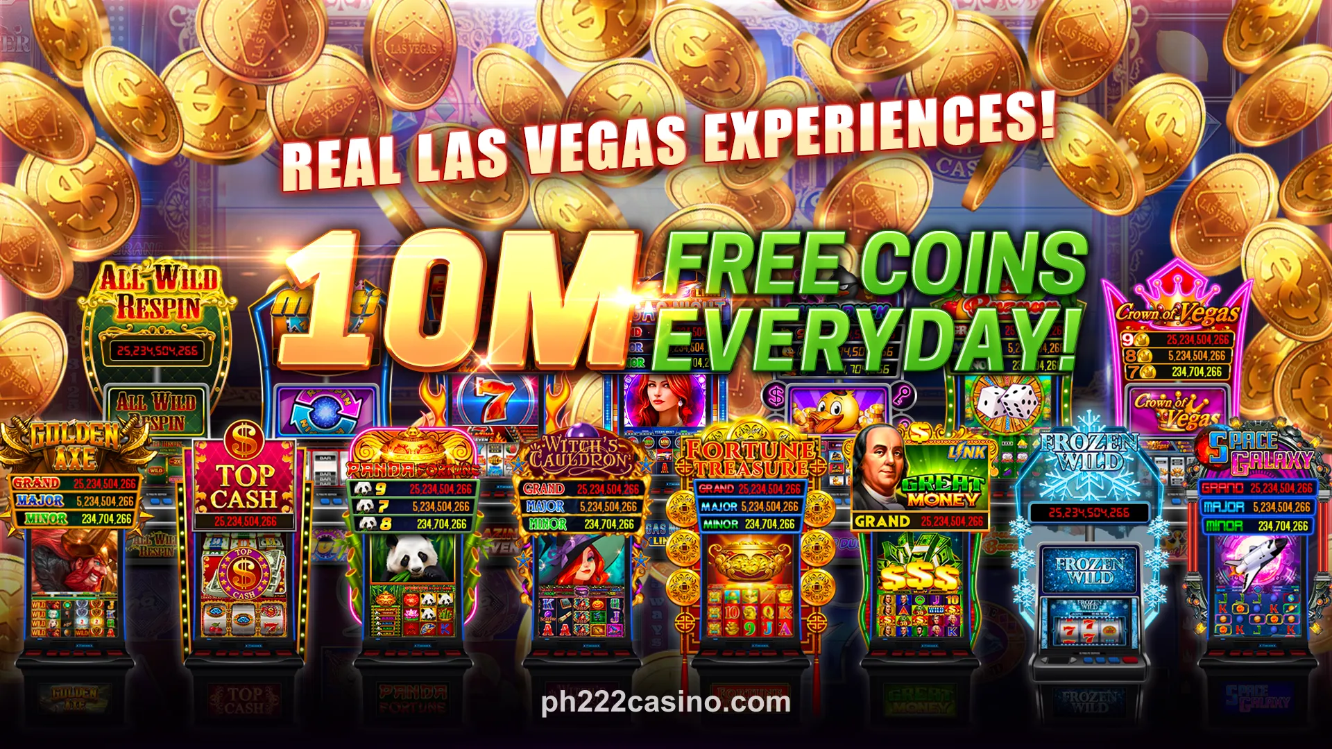 PH222 high stakes slot game featuring vintage casino graphics with payout information